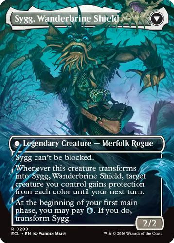 [ECL-0288](R) Sygg, Wanderwine Wisdom // Sygg, Wanderbrine Shield (Borderless) (Foil)