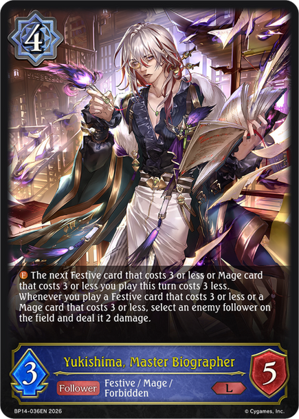[BP14-036EN](L) Yukishima, Master Biographer