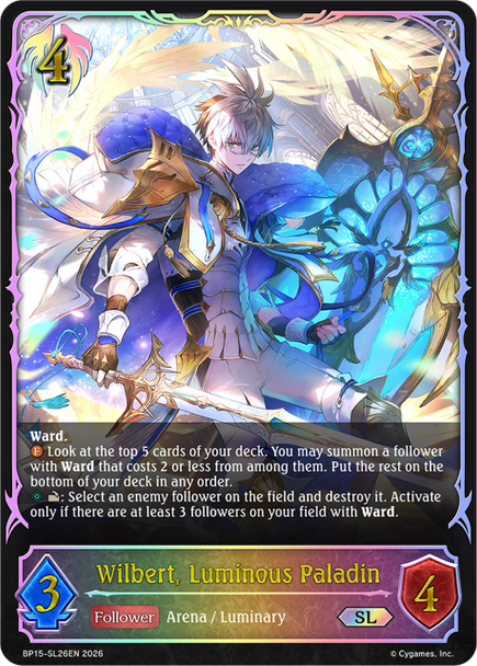 [BP15-SL26EN](SL) Wilbert, Luminous Paladin (Super Legendary)
