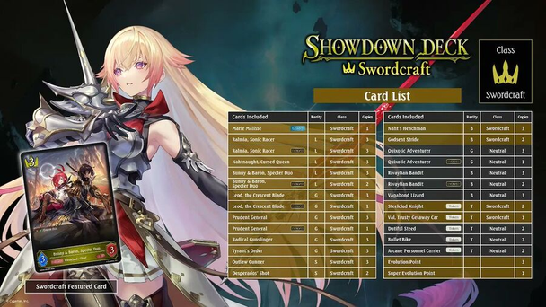 Shadowverse Evolve Showdown Deck #2 - Swordcraft