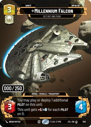 [04-JTL-EN-1120](S) Millennium Falcon - Get Out And Push (Serialized) (Foil) (080/250)