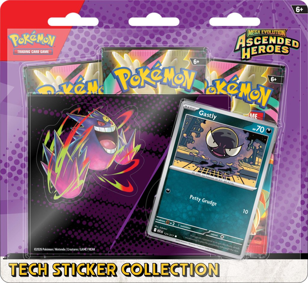 Pokemon Mega Evolution - Ascended Heroes Tech Sticker Blister (Gastly)