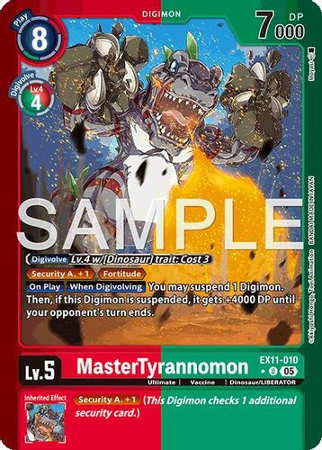[EX11-010](U) MasterTyrannomon (1 Star Color Frame) (Foil)