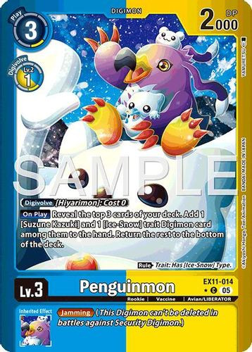 [EX11-014](C) Penguinmon (1 Star Color Frame) (Foil)
