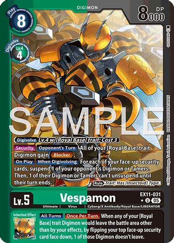 [EX11-031](U) Vespamon (1 Star Color Frame) (Foil)