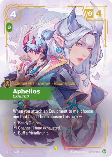 |RB02|[SFD-224*/221](SC) Aphelios - Exalted {Signature} {Foil}