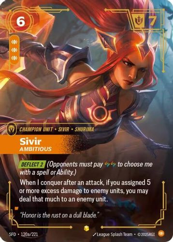 |RB02|[SFD-120a/221](AA) Sivir - Ambitious {Alt Art} {Foil}