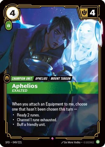 |RB02|[SFD-049/221](R) Aphelios - Exalted {Foil}