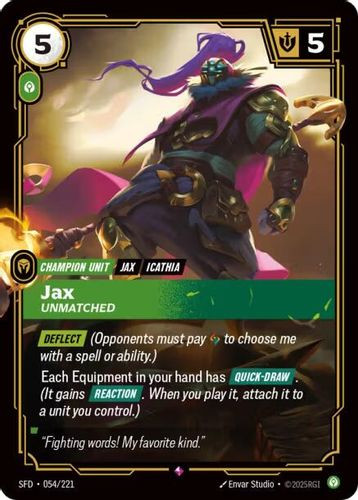 |RB02|[SFD-054/221](R) Jax - Unmatched {Foil}