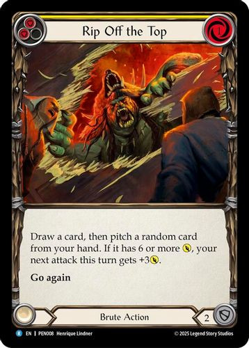 [FAB19 1st][PEN-008](R) Rip Off The Top (Yellow)