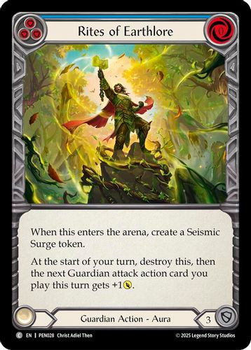 [FAB19 1st][PEN-028](C) Rites Of Earthlore (Blue) (Rainbow Foil)
