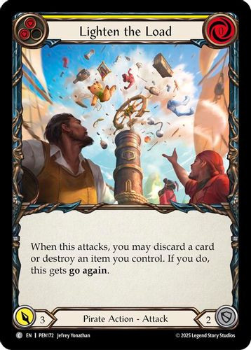 [FAB19 1st][PEN-172](C) Lighten The Load (Yellow) (Rainbow Foil)