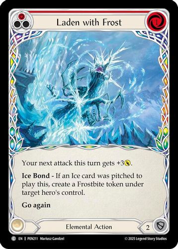 [FAB19 1st][PEN-211](C) Laden With Frost (Red) (Rainbow Foil)
