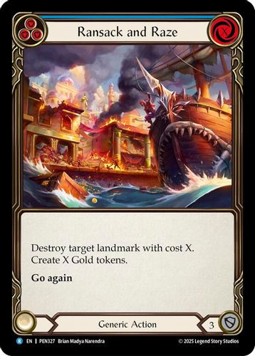 [FAB19 1st][PEN-327](R) Ransack And Raze (Blue) (Rainbow Foil)