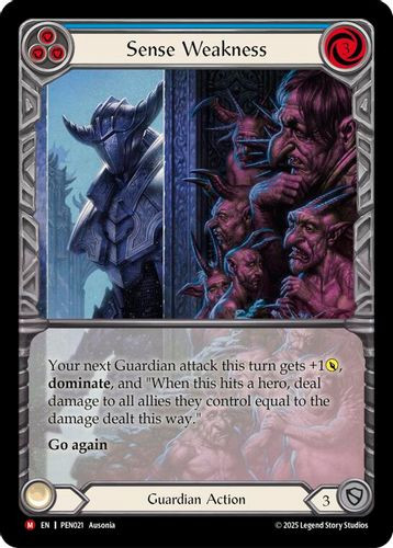[FAB19 1st][PEN-021](M) Sense Weakness (Blue) (Extended Art) (Rainbow Foil)