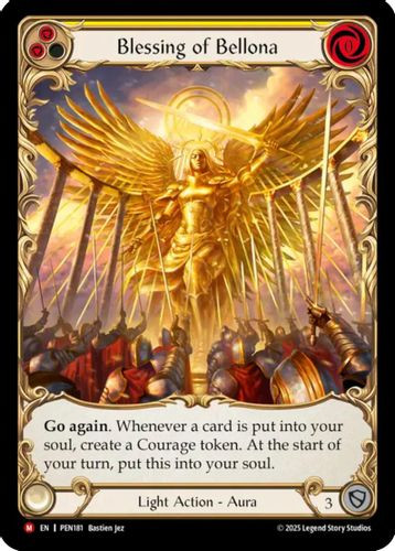 [FAB19 1st][PEN-181](M) Blessing Of Bellona (Yellow) (Extended Art) (Cold Foil)
