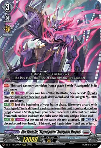 [DZ-BT12/009EN](RRR) Blue Deathster, "Skyrenspecter" Avantgarda Masques