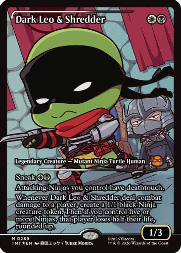 [TMT-0289](M) Dark Leo & Shredder (Showcase) (Foil)