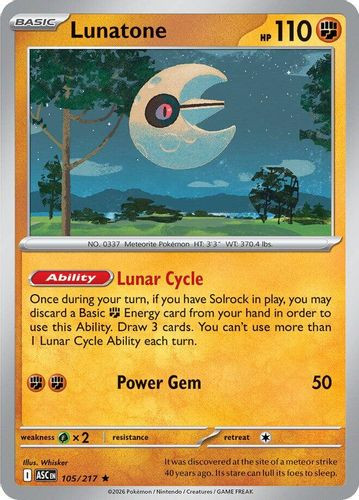|ME02A|[ASC-105/217](R) Lunatone {Holo}