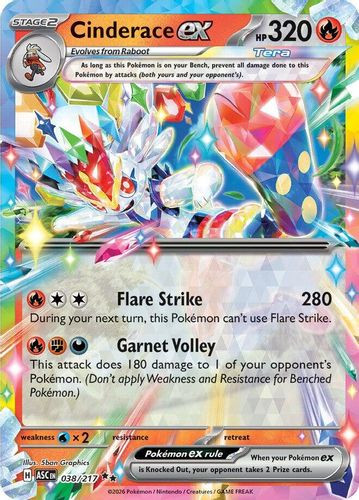 |ME02A|[ASC-038/217](RR) Cinderace ex {Holo}