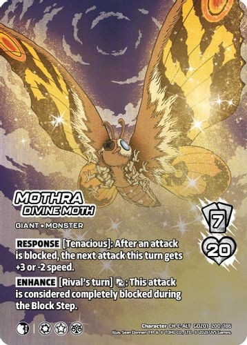 [GDZ01-200/186](CH-C-ALT) Mothra, Divine Moth (Alternate Art) (Foil)