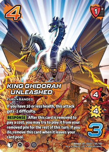 [GDZ01-136/186](SR) King Ghidorah Unleashed (Foil)