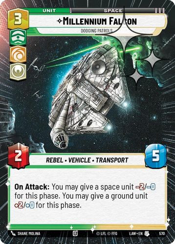 [07-LAW-EN-0570](U) Millennium Falcon - Dodging Patrols (Hyperspace) (Foil)