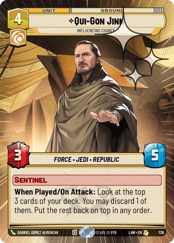 [07-LAW-EN-0739](R) Qui-Gon Jinn - Influencing Chance (Hyperspace) (Foil)