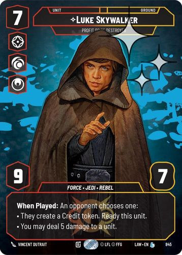 [07-LAW-EN-0845](L) Luke Skywalker - Profit or Be Destroyed (Prestige) (Foil)