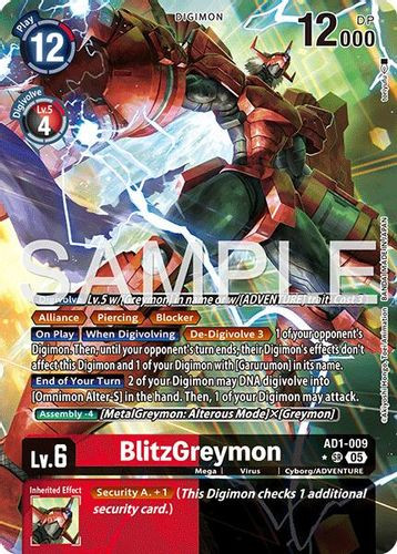 [AD01-009](SR) BlitzGreymon (1 Star Alternate Art) (Foil)