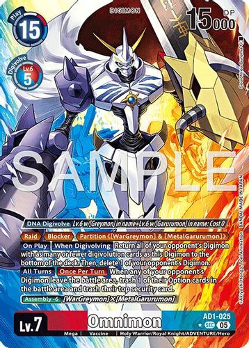 [AD01-025](SEC) Omnimon (1 Star Alternate Art) (Foil)