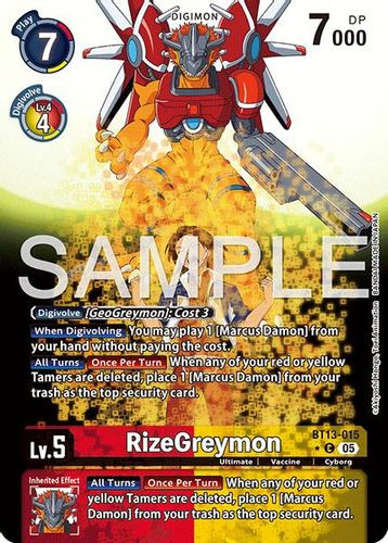 [BT13-015](C) RizeGreymon (AD01 Reprint) (1 Star Alternate Art) (Foil)