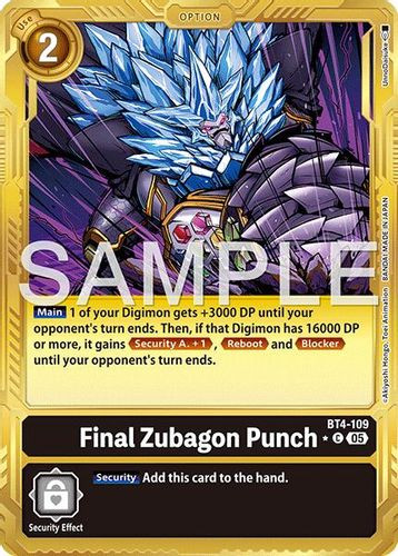[BT04-109](C) Final Zubagon Punch (AD01 Reprint) (1 Star Gold Frame) (Foil)