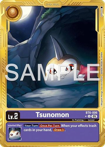 [BT06-006](U) Tsunomon (AD01 Reprint) (1 Star Gold Frame) (Foil)