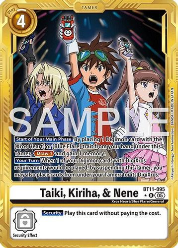 [BT11-095](R) Taiki, Kiriha, & Nene (AD01 Reprint) (1 Star Gold Frame) (Foil)