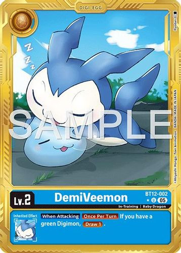 [BT12-002](U) DemiVeemon (AD01 Reprint) (1 Star Gold Frame) (Foil)