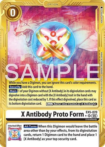[EX05-070](SR) X Antibody Proto Form (AD01 Reprint) (1 Star Gold Frame) (Foil)