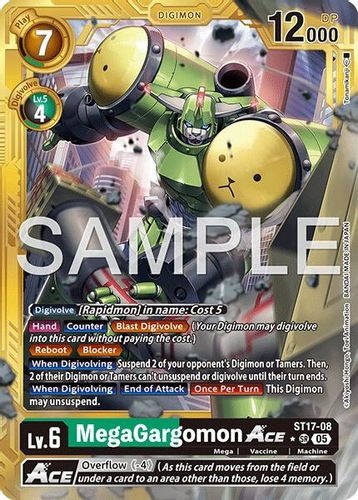 [ST17-08](SR) MegaGargomon ACE (AD01 Reprint) (1 Star Gold Frame) (Foil)