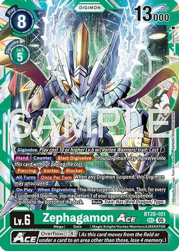 [BT20-101](SEC) Zephagamon ACE (AD01 Reprint) (Foil)