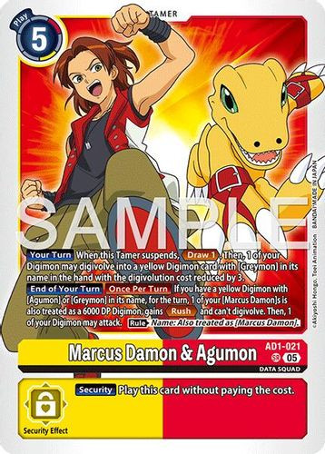 [AD01-021](SR) Marcus Damon & Agumon (Foil)