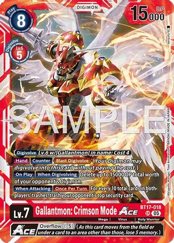 [BT17-018](SR) Gallantmon: Crimson Mode ACE (AD01 Reprint) (Foil)