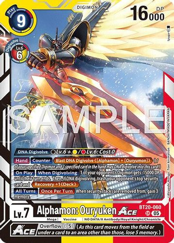 [BT20-060](SR) Alphamon: Ouryuken ACE (AD01 Reprint) (Foil)