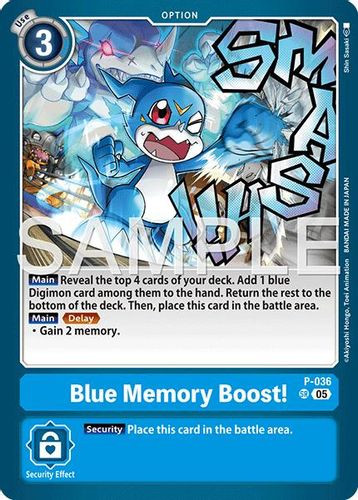 [P-036](SR) Blue Memory Boost! (AD01 Reprint) (Foil)