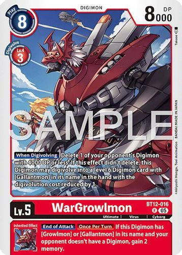 [BT12-016](R) WarGrowlmon (AD01 Reprint) (Foil)