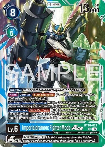 [BT16-027](R) Imperialdramon: Fighter Mode ACE (AD01 Reprint) (Foil)