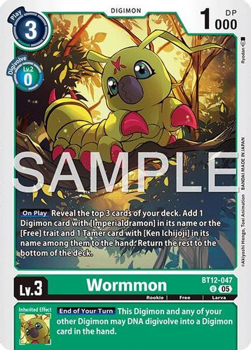 [BT12-047](U) Wormmon (AD01 Reprint) (Foil)