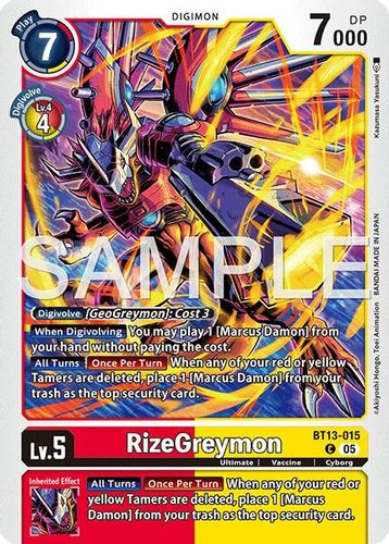 [BT13-015](C) RizeGreymon (AD01 Reprint) (Foil)