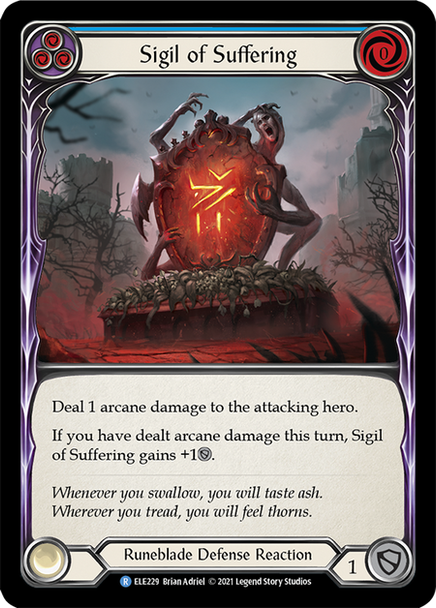 FAB05 ELE-229R Sigil of Suffering (Blue) (Rainbow Foil) (1st ed)