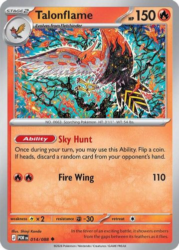 |ME03|[POR-014/088](UC) Talonflame {Reverse Holo}