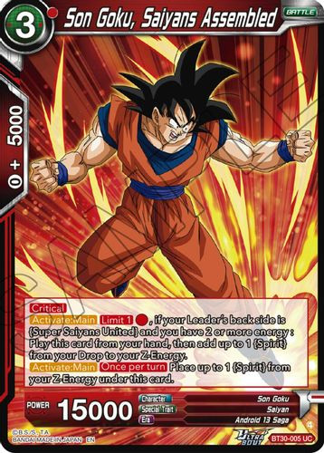 [BT30-005](UC) Son Goku, Saiyans Assembled (Foil)